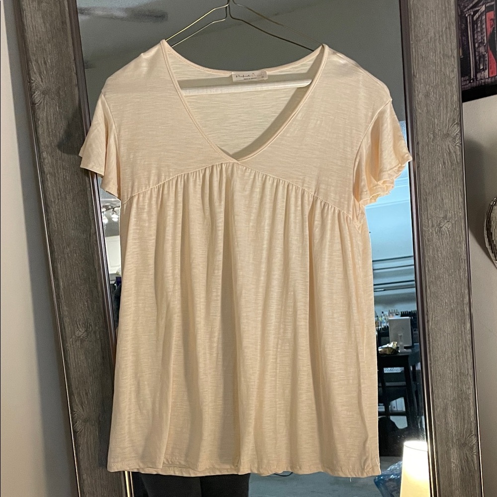 Old Navy Cream V-Neck Blouse